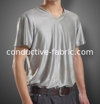 China Factory antibacterial silver fiber fabric for EMF protection T shirt women and men